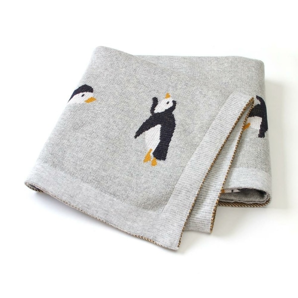 Couverture tricotée en motif pingouin pour bébé 8462 jvbeaf