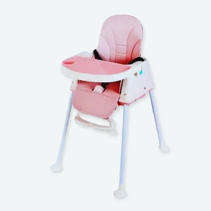 Chaise bébé haute pliable et réglable de couleur Rose