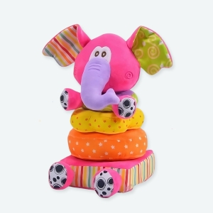 Jouets éducatifs en peluche éléphant pour enfant multicolore.