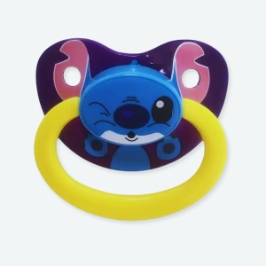 Tétine bébé en silicone avec un motif de dessin animé stich bleu et jaune