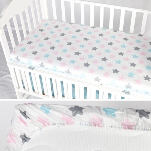 Drap de lit en coton pour bébé à motifs étoiles