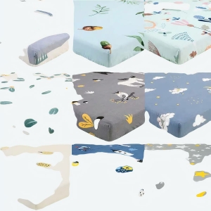 Drap-housse en Polyester pour lit de bébé avec plusieurs motifs