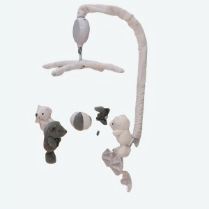 Hochet mobile ourson pour bébé avec un fond de chambre de bébé