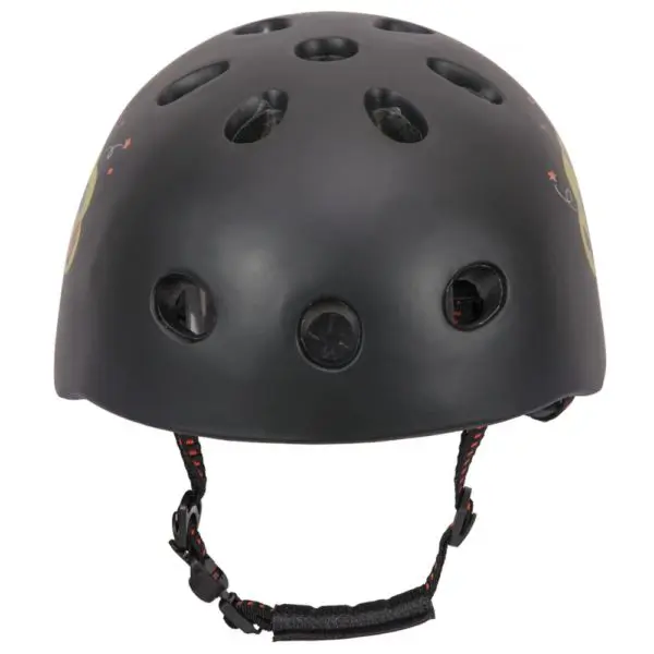 Casque de sécurité noir pour enfant avec un fond blanc