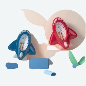 Thermomètre d'eau de bain en forme d'avion un rouge et un bleupour bébé