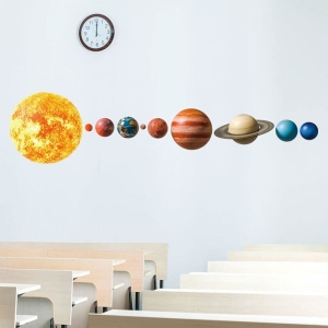 Autocollant mural en forme de système solaire