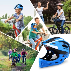 Protection ultraléger pour vélo bleu avec un fond de plusieurs garçons qui font du vélo
