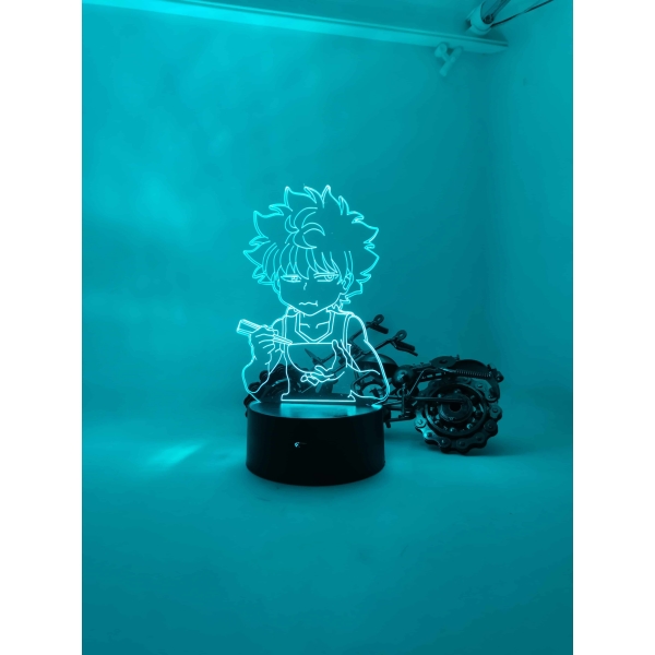 Veilleuse LED en acrylique néon 3D avec un fond bleu