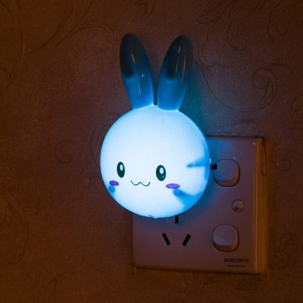 Lampe à applique murale en forme de lapin bleu