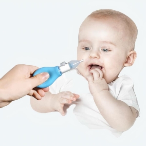 Nettoyeur nasal en silicone bleu pour bébé