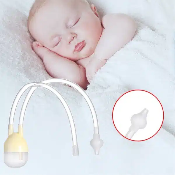 Aspirateur nasal pour bébé avec un bébé qui dort