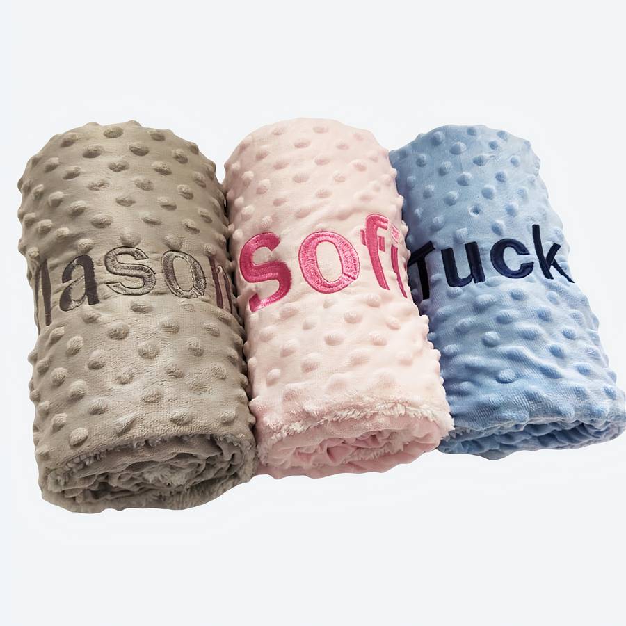 Couverture d'emmaillotage personnalisée pour bébé une rose, une bleue et une marron