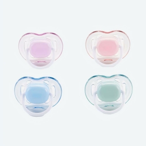 Sucette en silicone d'apaisement de bébé une rose, une verte, une bleue et une violette