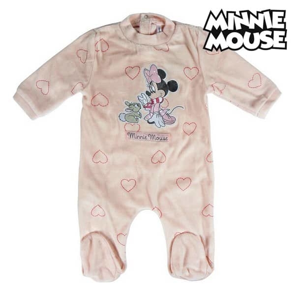 Barboteuse à motif de coeur et de disney pour Bébé avec un fond blanc et le logo Minnie