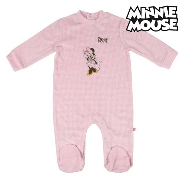 Barboteuse avec imprimé Minnie Mouse pour Bébé avec un fond blanc et le logo Minnie
