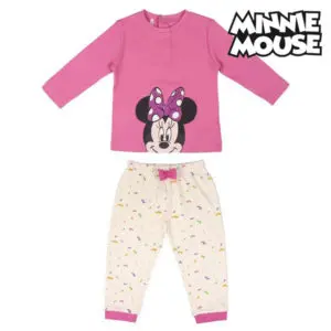 Pyjama rose Minnie avec un fond blanc et le logo Minnie