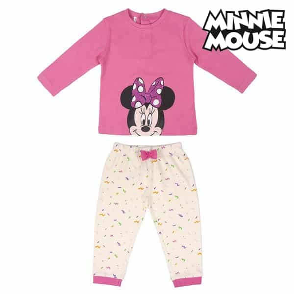 Pyjama rose Minnie avec un fond blanc et le logo Minnie