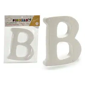 Lettre B décorative en polystyrène avec un fond blanc
