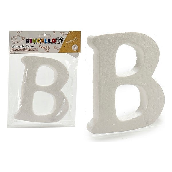 Lettre B décorative en polystyrène avec un fond blanc