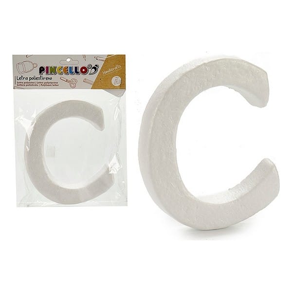 Lettre C décorative en polystyrène avec un fond blanc