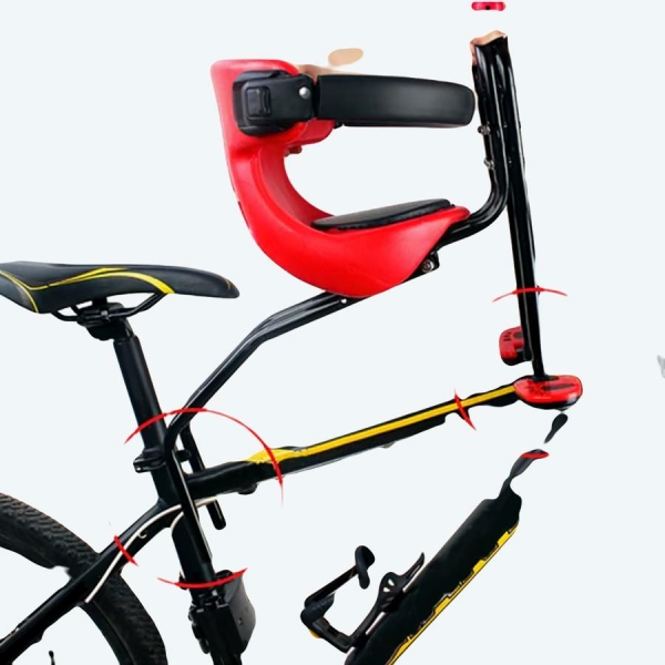 Siège Vélo Enfant Avant 20kg - Support Sécurité Avec Repose-Pieds - Pour VTT Et Balades