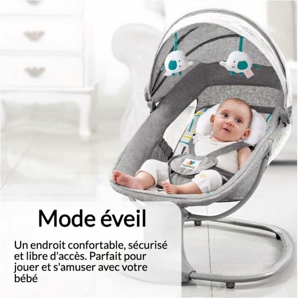 Berceau électrique et musical télécommandé pour bébé avec connexion Bluetooth – Image 10