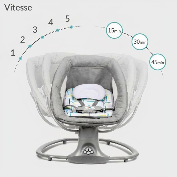 Berceau électrique et musical télécommandé pour bébé avec connexion Bluetooth – Image 7
