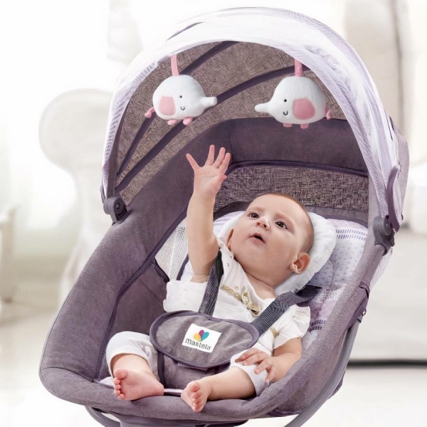 Berceau électrique et musical télécommandé pour bébé avec connexion Bluetooth – Image 3