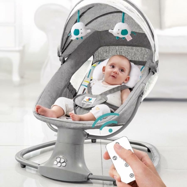 Berceau électrique et musical télécommandé pour bébé avec connexion Bluetooth – Image 8