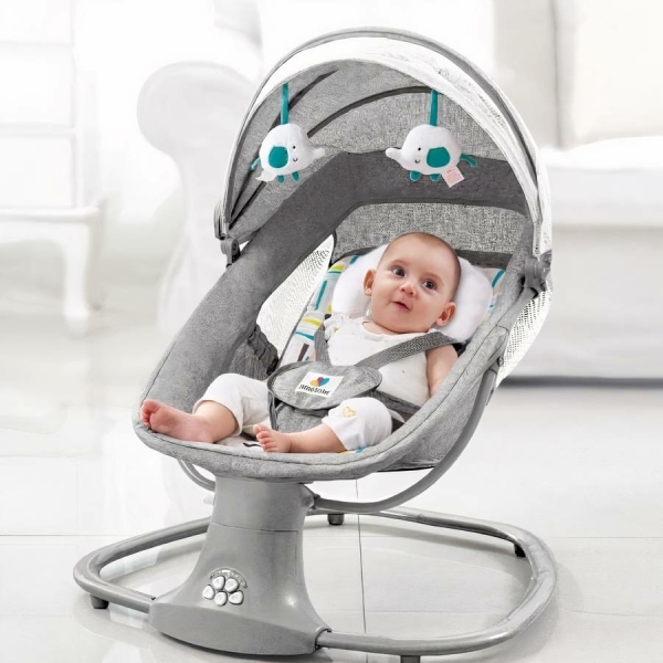 Berceau électrique et musical télécommandé pour bébé avec connexion Bluetooth – Image 2