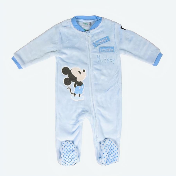 Pyjama Mickey Mouse bleu avec un fond blanc et le logo Mickey