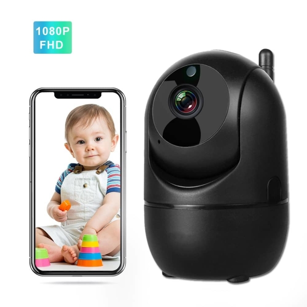 Baby phone sans fil avec caméra avec un fond blanc