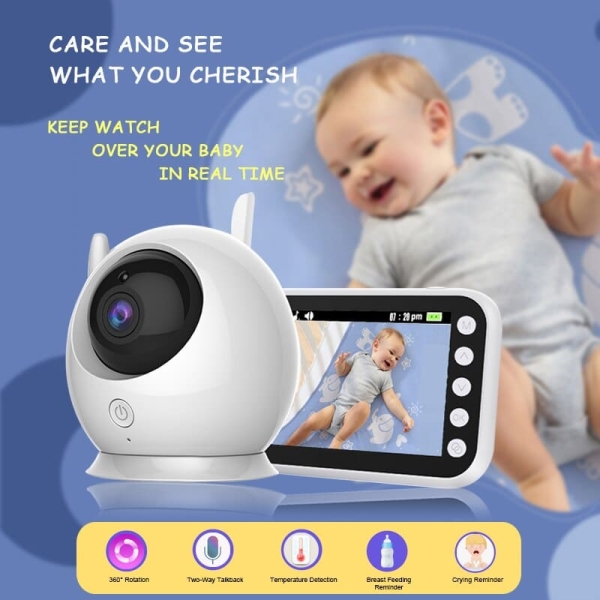 Babyphone vidéo sans fil avec écran en couleur 20296 60ktzl