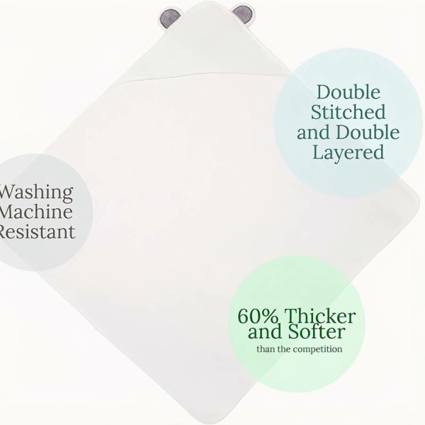 Serviette de bain à capuche en bambou biologique pour bébé – Image 4