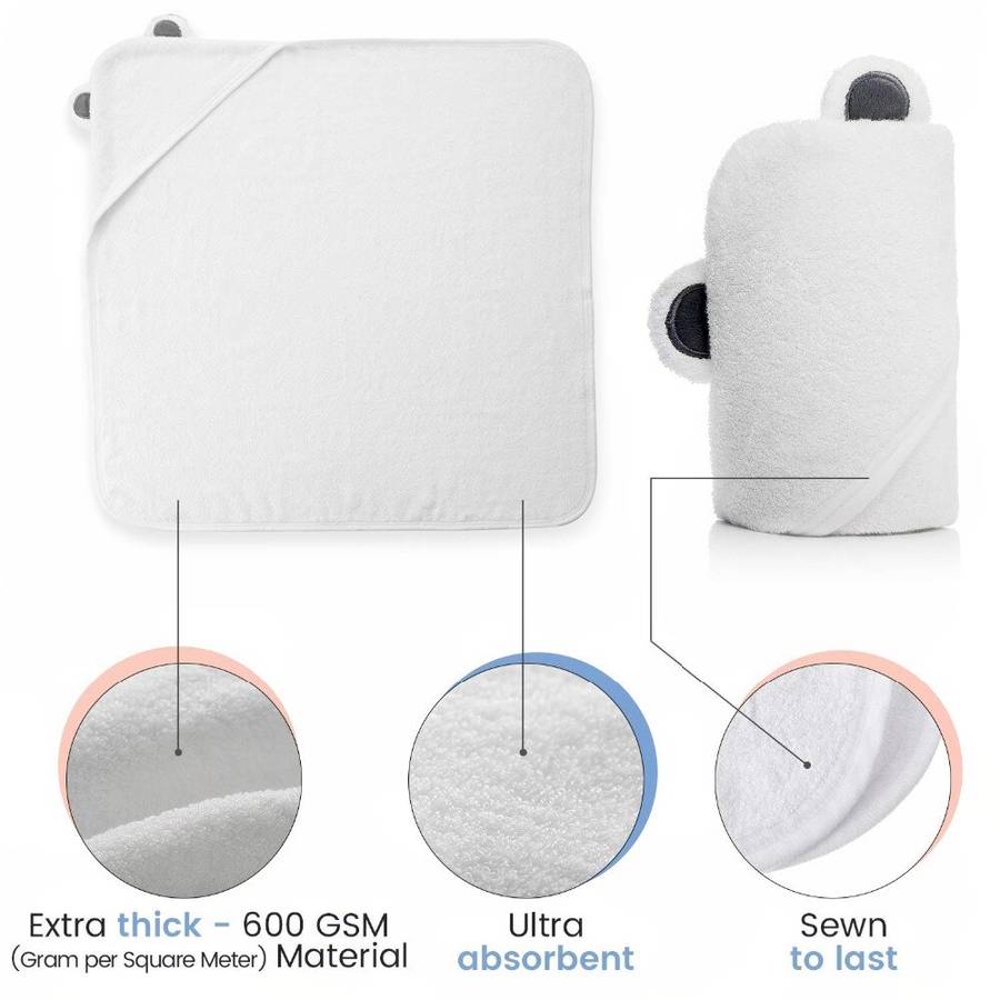 Ensemble de serviettes à capuche et de gant de toilette pour bébé – Image 3