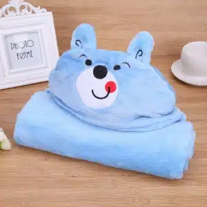 Couverture à capuche pour bleu en forme d'ours nouveau-né