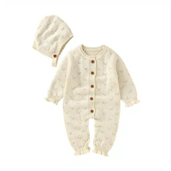 Barboteuse tricotée 100% coton pour bébé – Image 8