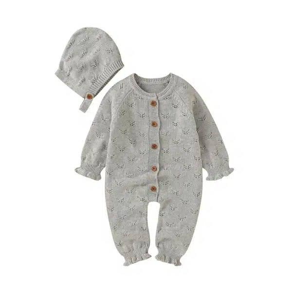 Barboteuse tricotée 100% coton pour bébé – Image 7