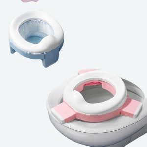 Pot portable en silicone pour bébé un rose et un bleu