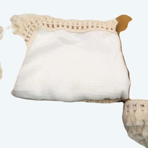 Couverture pour bébé en mousseline de coton blanche