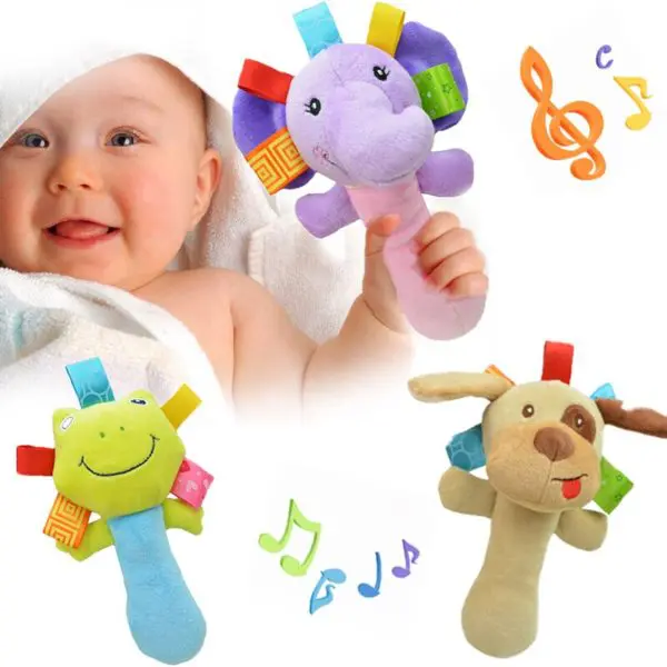 Hochet de jouet pour bébé de 3 à 12 mois à plusieurs motifs et coloris