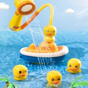 Robinet de jeu d'eau de canard électrique avec plusieurs tête de canard dans l'eau