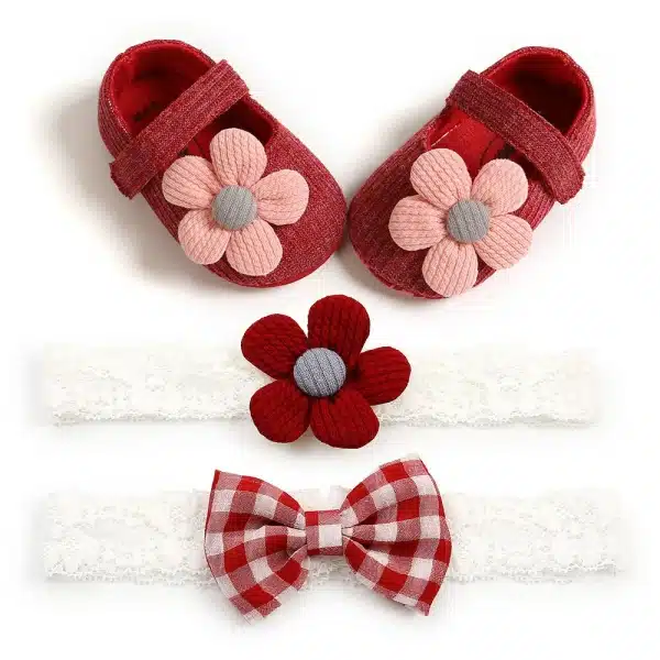 Chaussures en coton à motif de fleur pour nouveau-né 27659 pgngwi