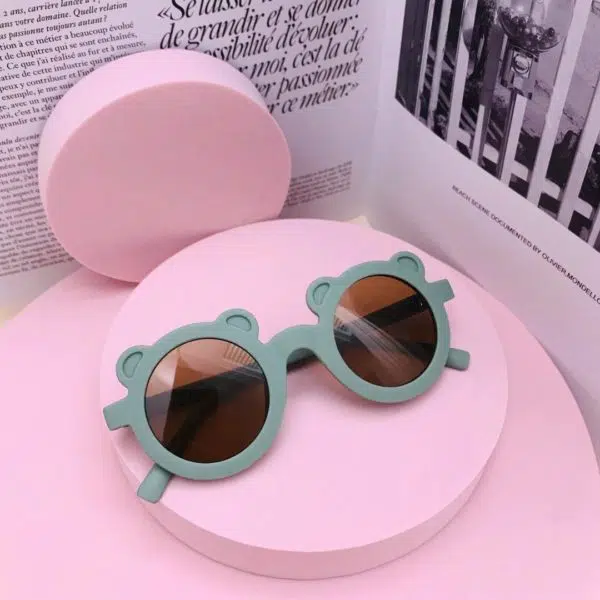 Lunettes de soleil rondes en forme d'ours pour enfants – Image 7