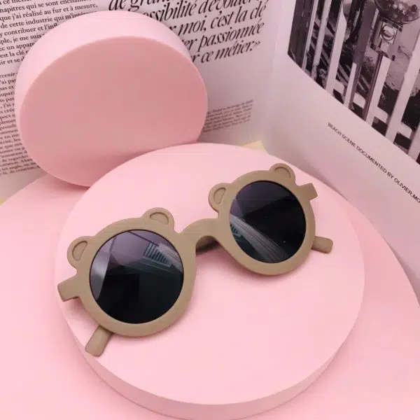 Lunettes de soleil rondes en forme d'ours pour enfants – Image 6