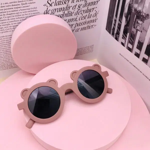 Lunettes de soleil rondes en forme d'ours pour enfants – Image 4