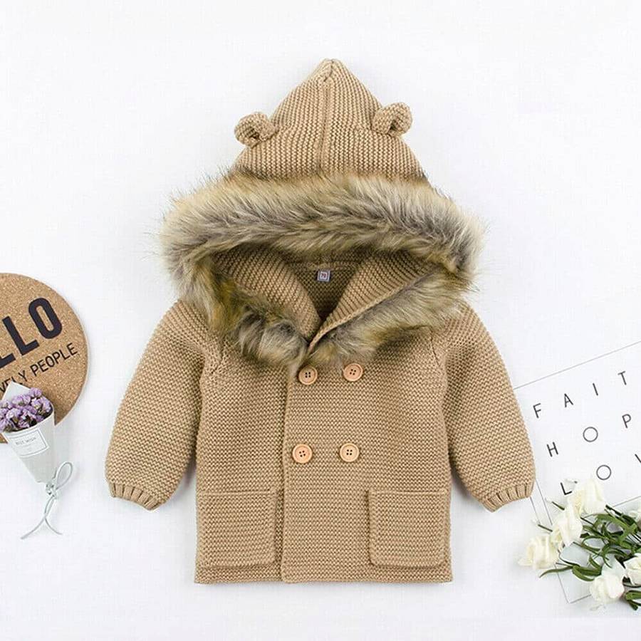 Veste avec col en fourrure pour bébé – Image 9