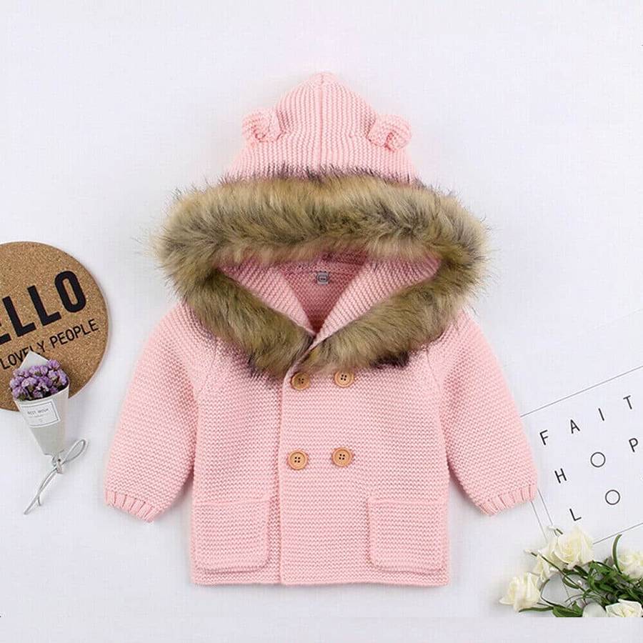 Veste avec col en fourrure pour bébé – Image 7