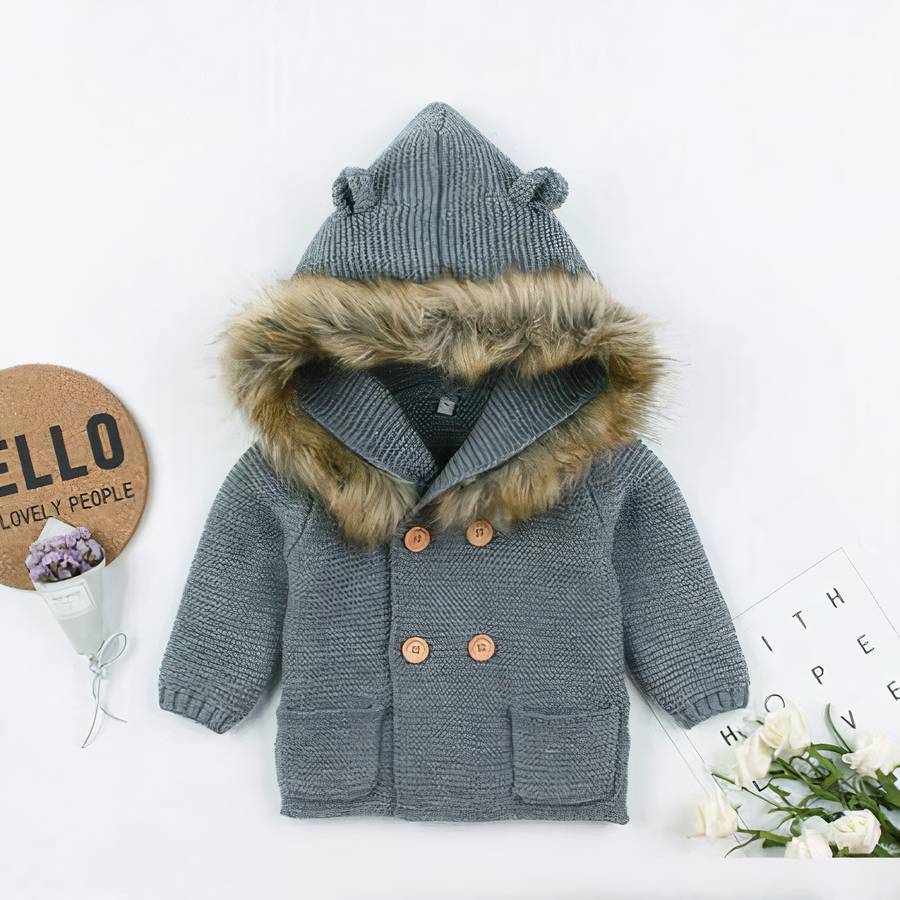 Veste avec col en fourrure pour bébé – Image 6
