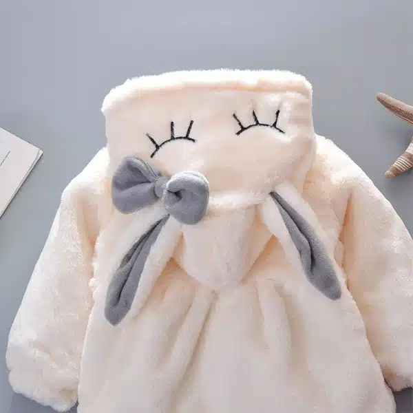 Manteau en peluche avec oreilles de lapin pour bébés – Image 3